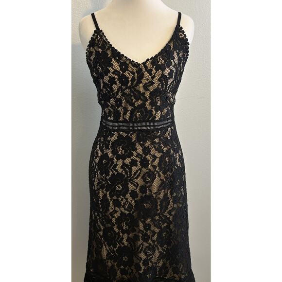 VTG Y2K Black Lace Overlay Dress Romantic Whimsygoth Sexy Vixen Cocktail Sz 10 - Picture 8 of 16
